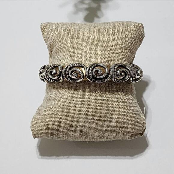 Brighton retired Love Story mixed metals‎ hinged bangle bracelet - Picture 3 of 7